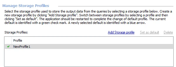 Operations on the Storage view
