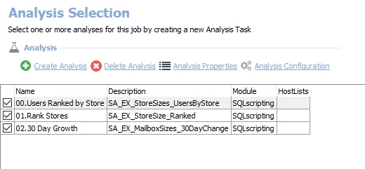Analysis Tasks for the EX_StoreSizes Job