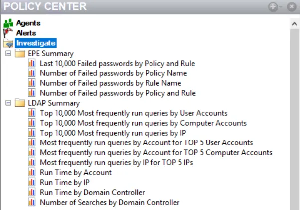 EPE Summary and LDAP Summary folders