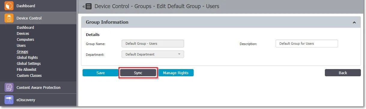 Managing information about groups
