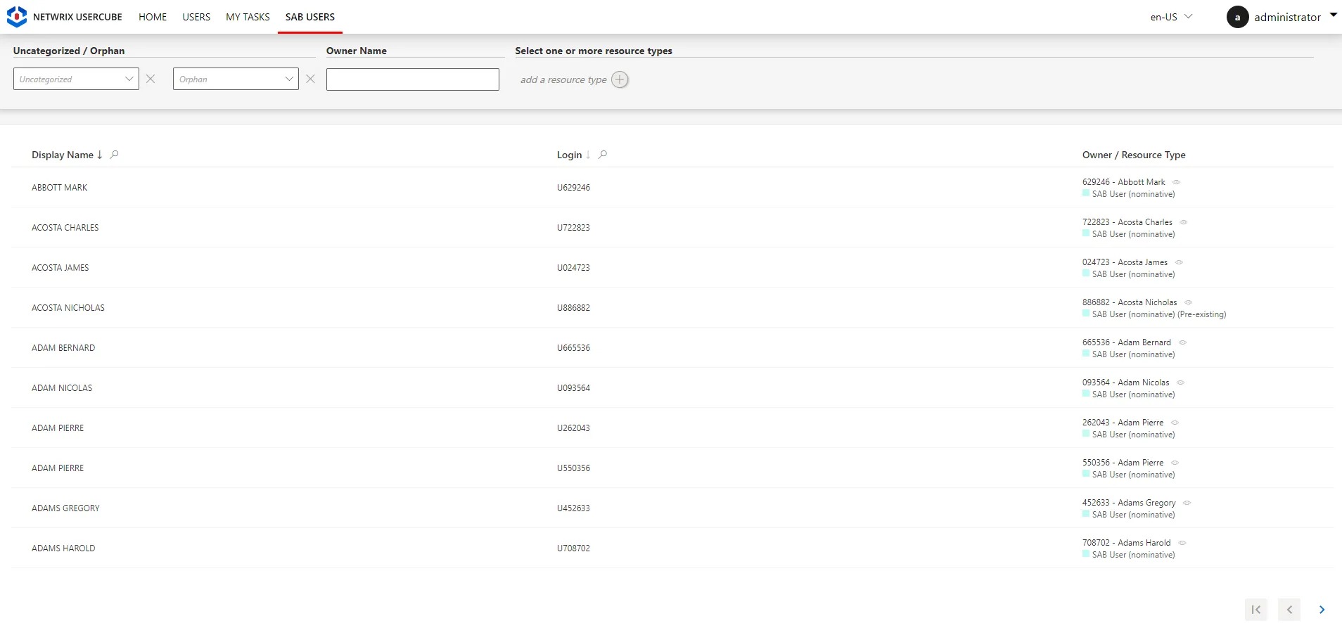 SAB Example - Data List