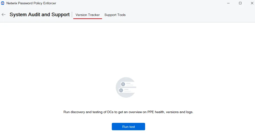 System Audit and Support Version Tracker tab