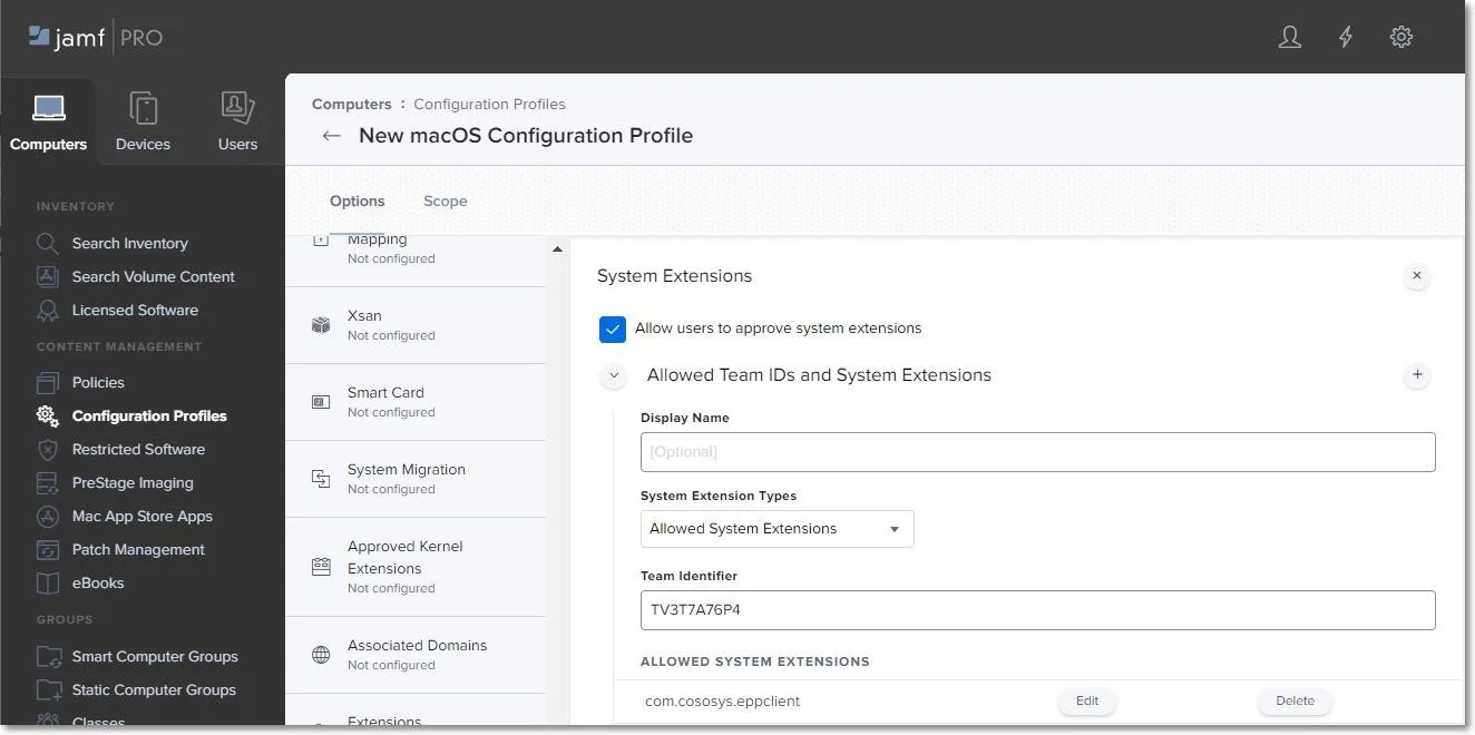 Allowing System Extensions 
