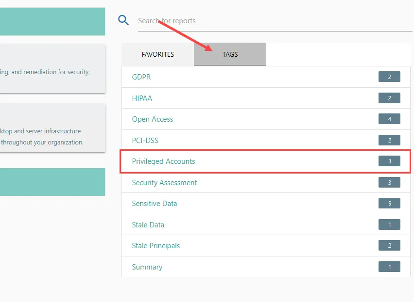 Tags tab on Web Console homepage