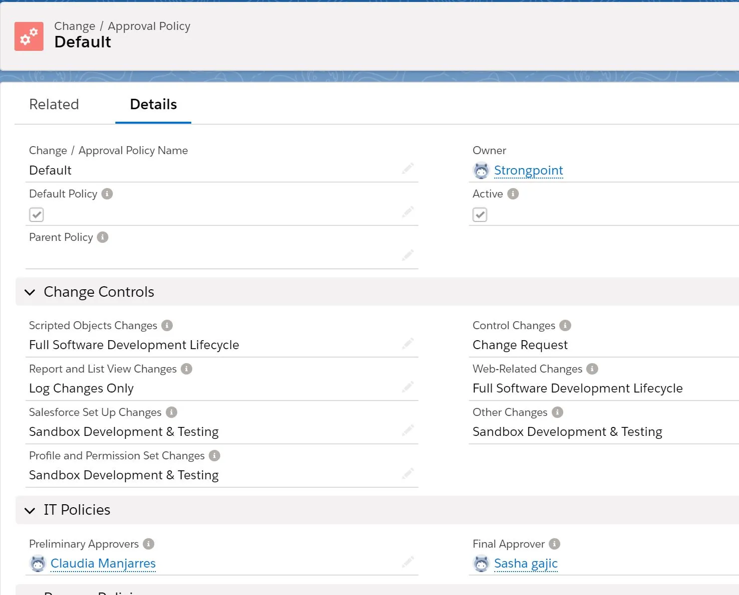 Strongpoint Default Policy