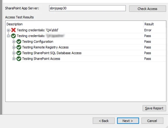 Successful test example