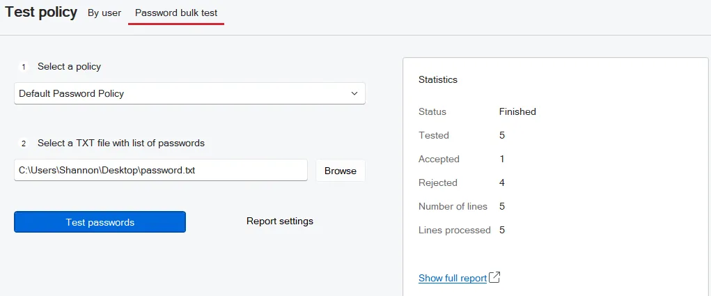 Test results
