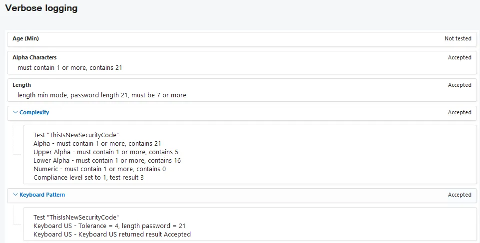 Verbose logging