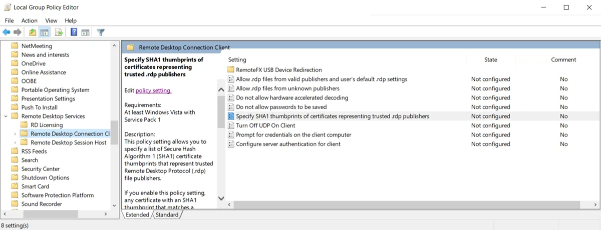 Troubleshooting - GPO Settings