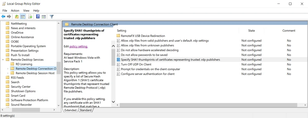 Troubleshooting - GPO Settings