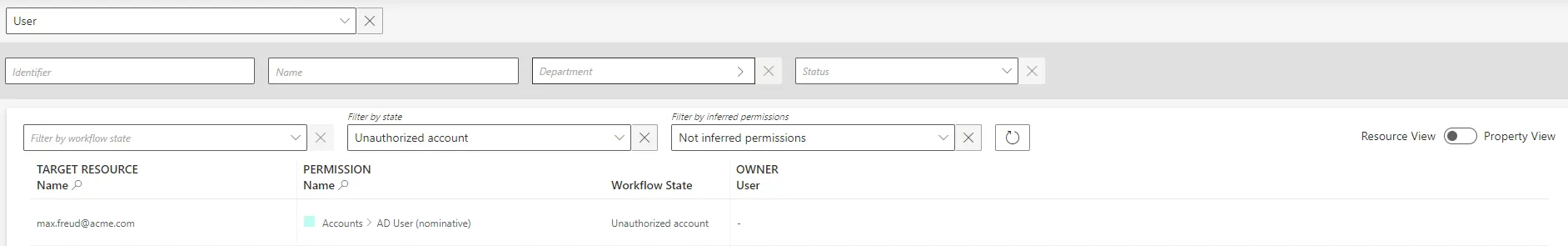 Resource Reconciliation Page