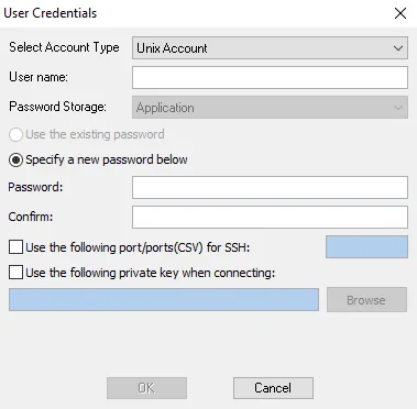 User Credentials - Unix