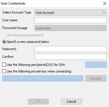User Credentials - Unix