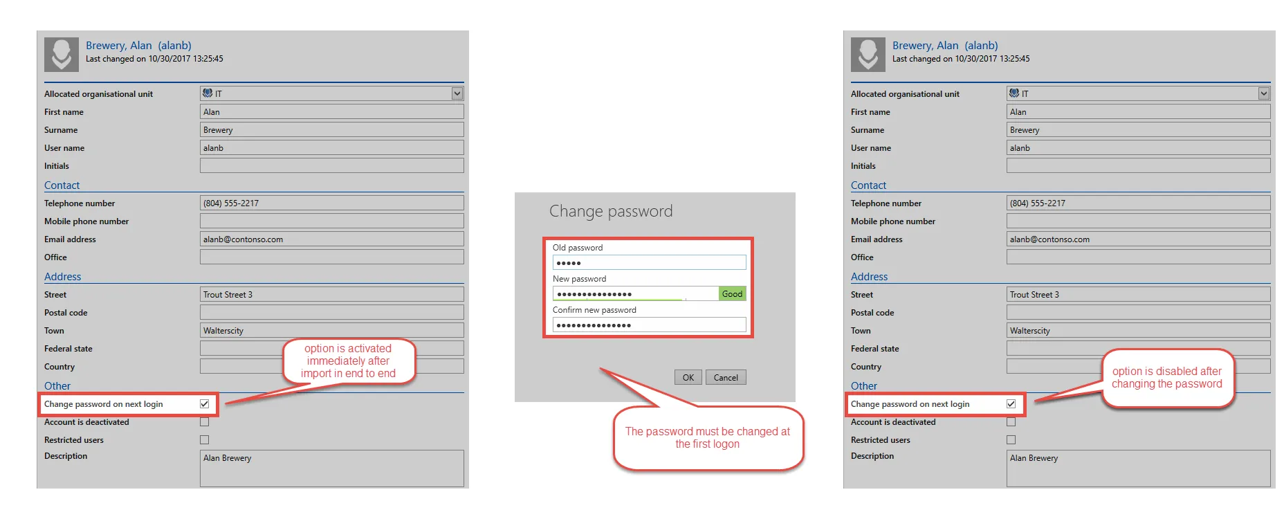 change password next login