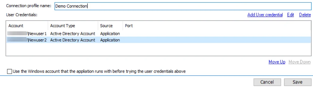 User Credentials