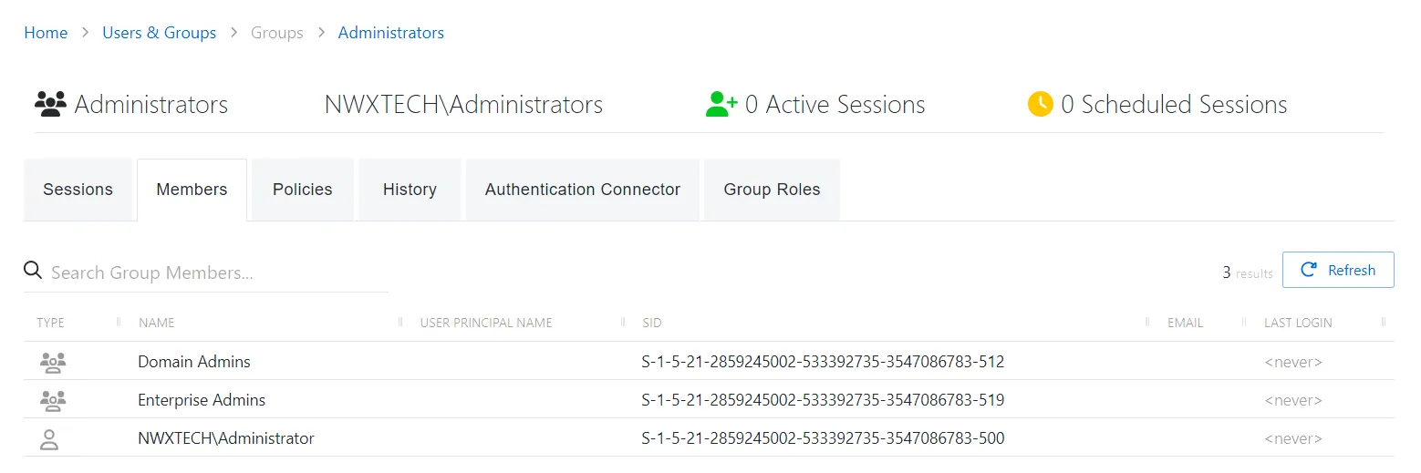 Group Members Tab