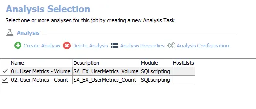 Analysis Tasks for the EX_UserMetrics Job