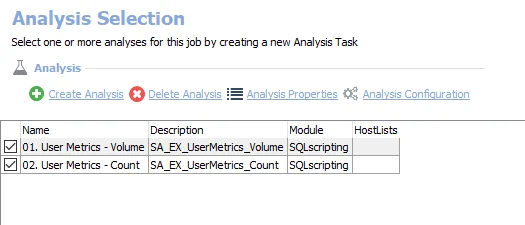 Analysis Tasks for the EX_UserMetrics Job