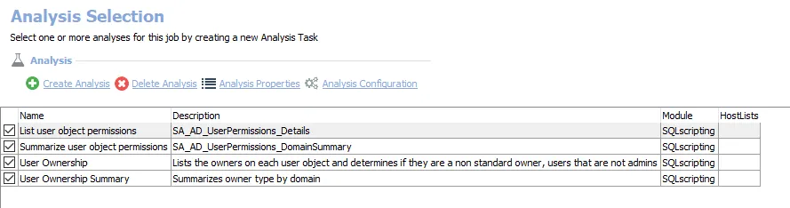 Analysis Tasks for the AD_UserPermissions Job