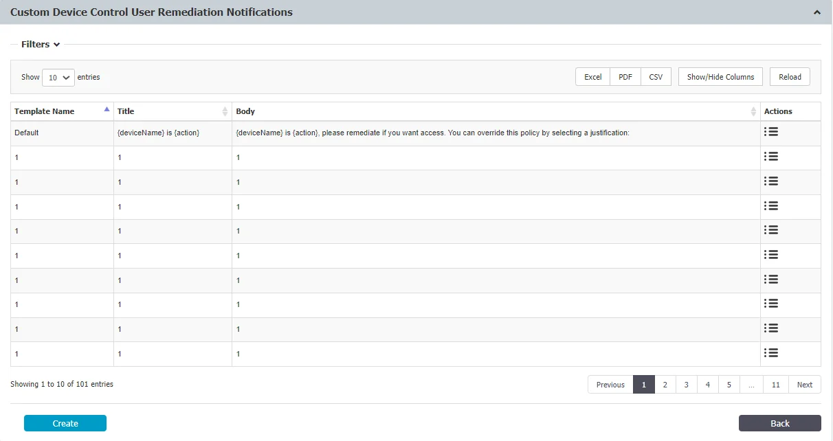 Custom Device Control User Remediation Notiﬁcations