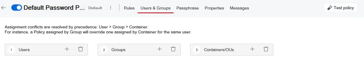 Assign policies to Users and Groups