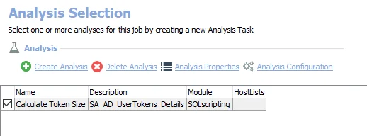 Analysis Task for the AD_UserToken Job