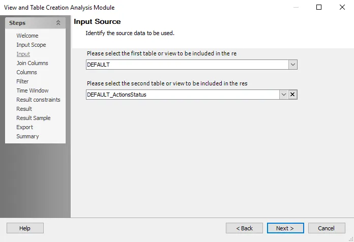 Input Source wizard page