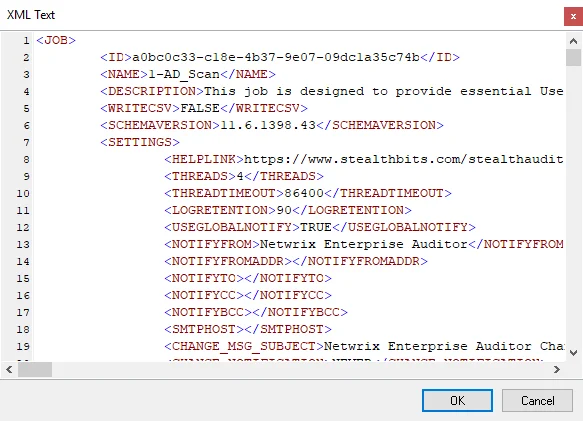 Connection tab of the Jop Properties