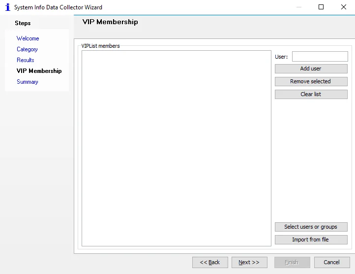 System Info Data Collector Wizard VIP Membership page