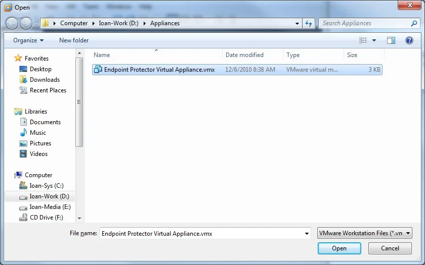  Opening Existing VM or Team