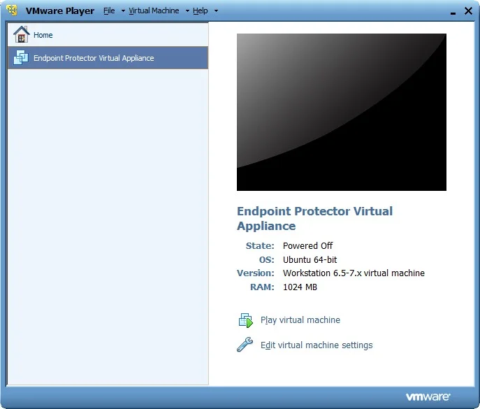 Initiating VM Play on VMware Player
