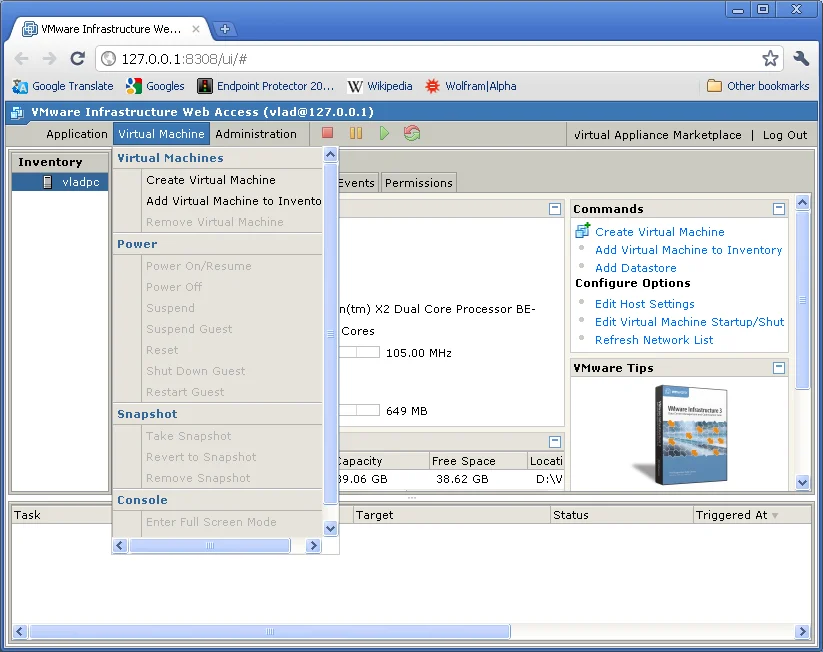 Adding Virtual Machine to inventory