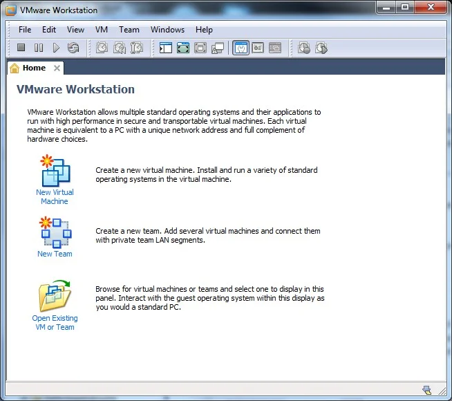 Opening VMWare Workstation