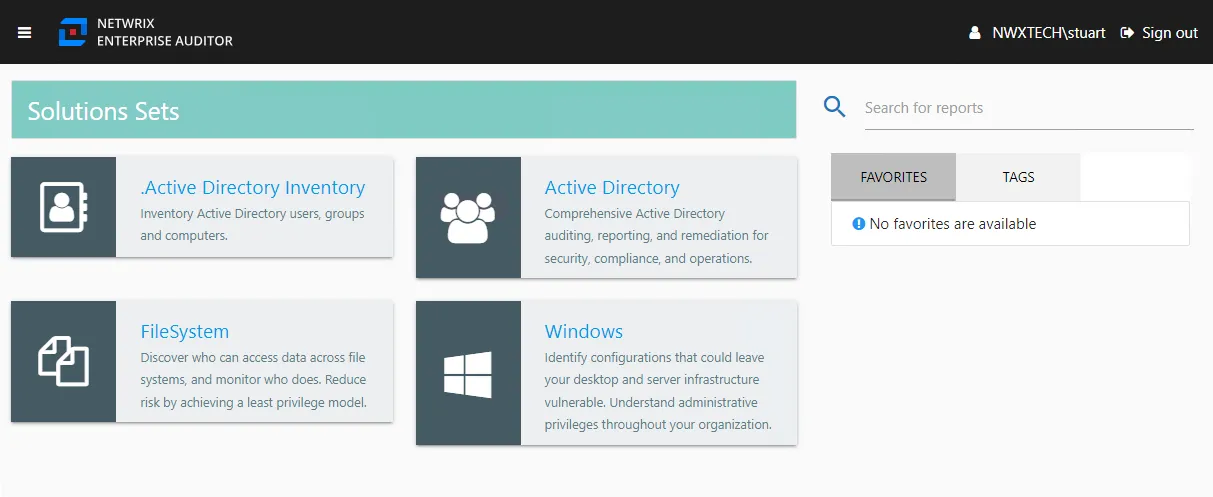 Web Console Home page