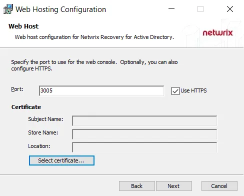 Installation Web Host Configuration