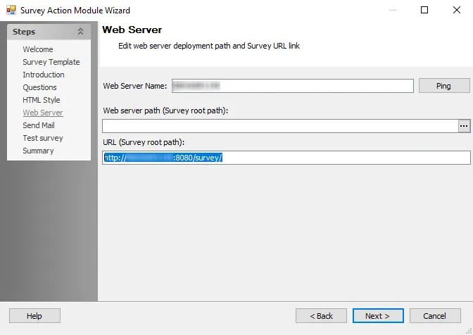 AIC Setup Wizard Configure Web Server page