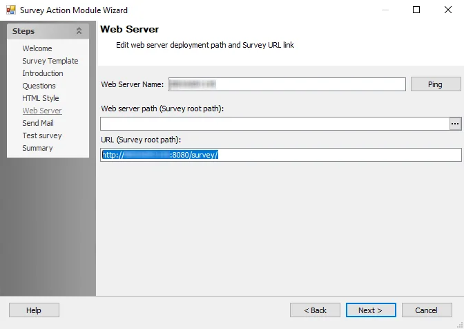 AIC Setup Wizard Configure Web Server page