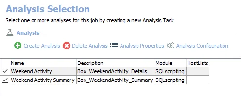 Analysis Tasks for the Box_WeekendActivity Job