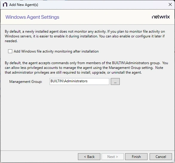 Windows Agent Settings