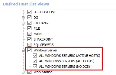 Windows Server Host List