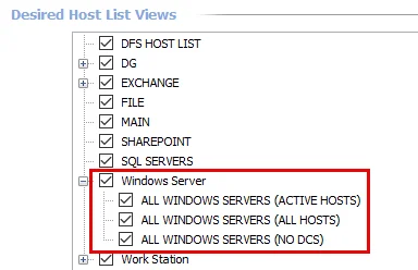 Windows Server Host List