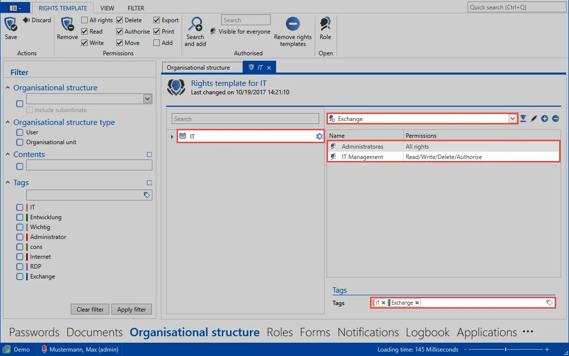 example for predefined rights
