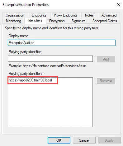 URL required for WsFederationRealm attribute