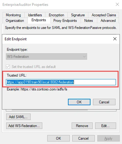 URL required for WsFederationReply attribute