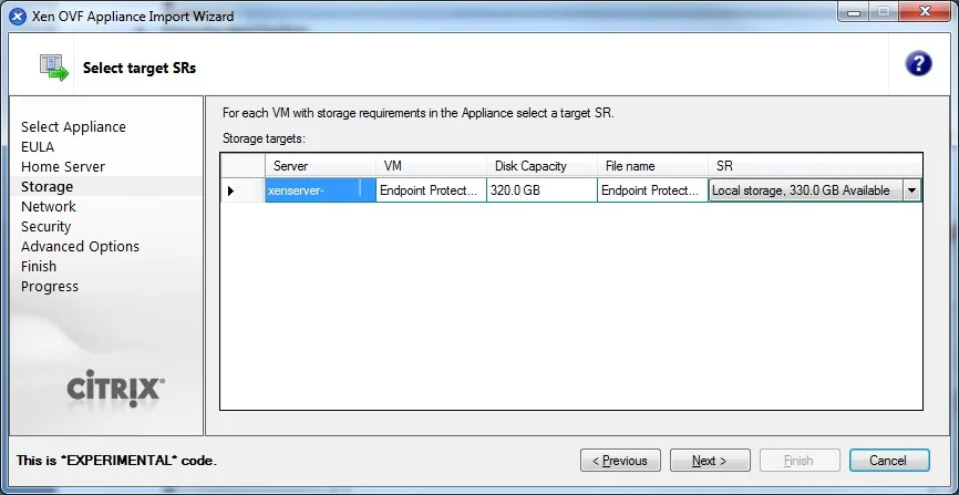 Select the storage location