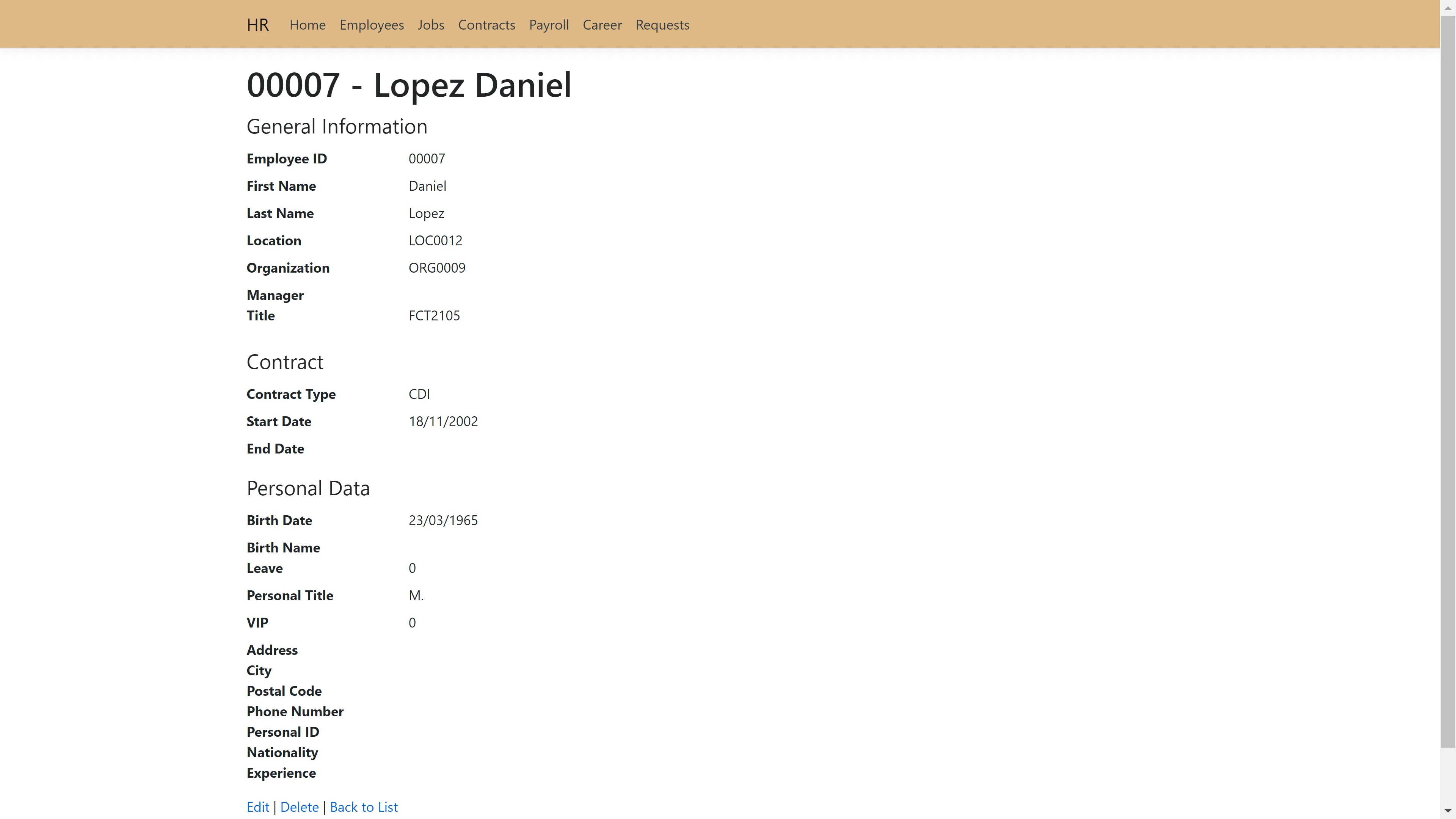 User details