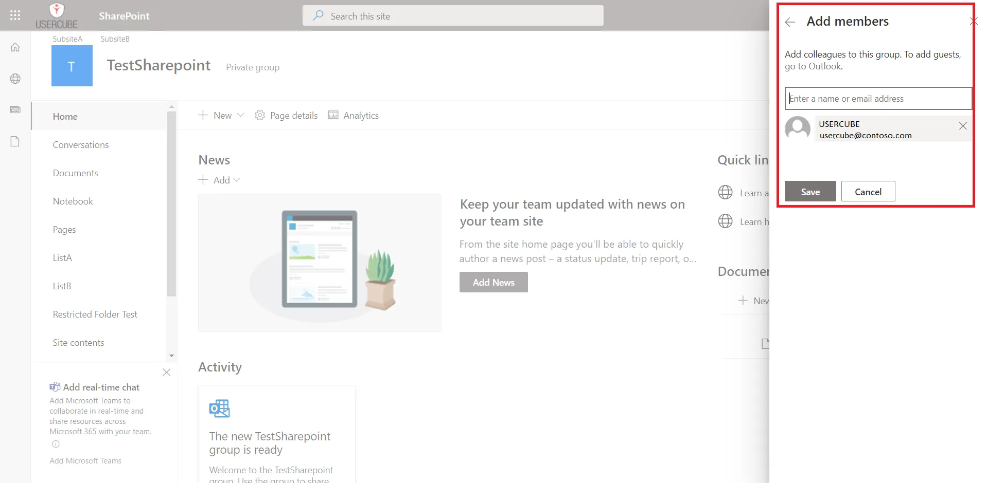 SharePoint Export Add Member